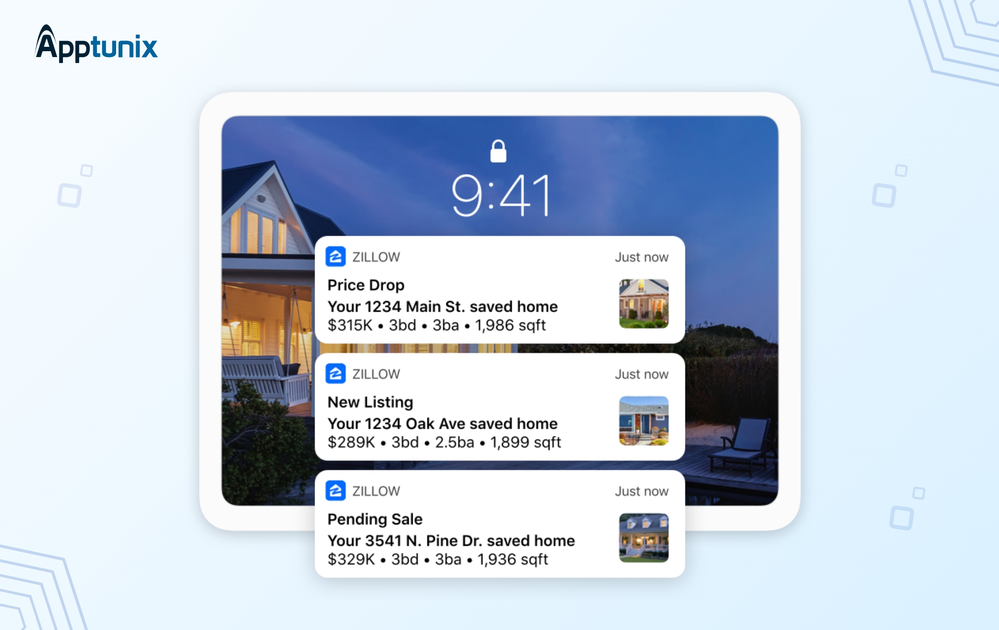 Push notification for real estate apps like Zillow